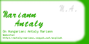 mariann antaly business card